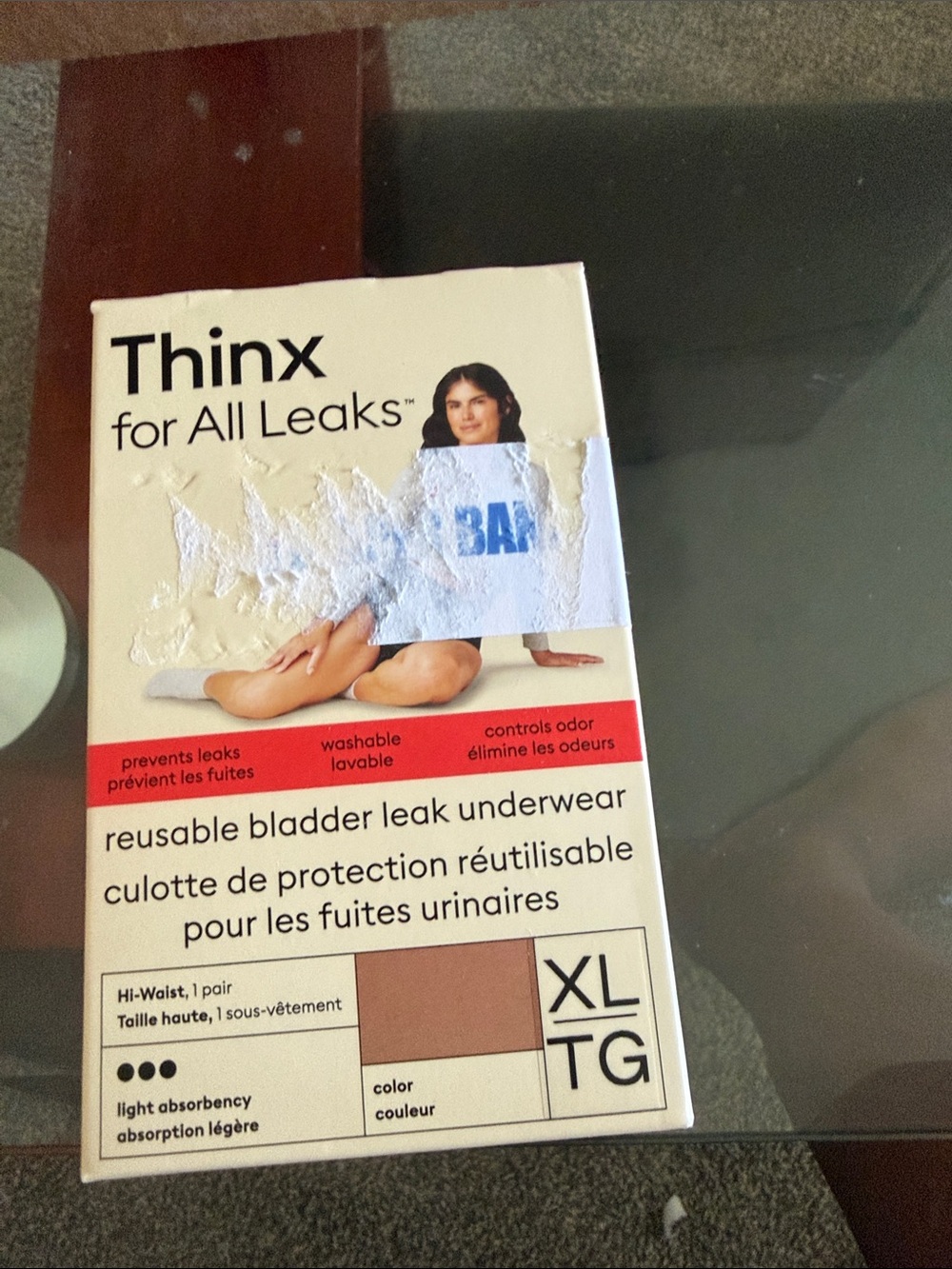 Thinx Reusable Bladder Leak Underwear - Brown/Beige - XL